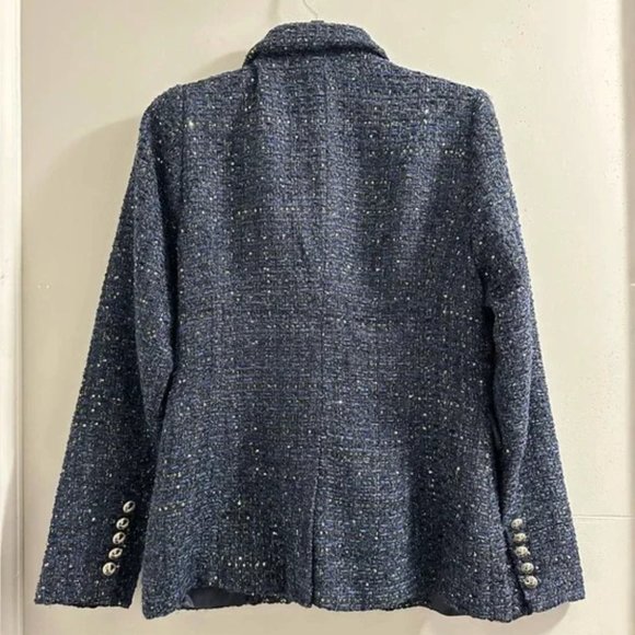 House of Harlow 1960 blue metallic tweed blazer - Picture 4 of 5